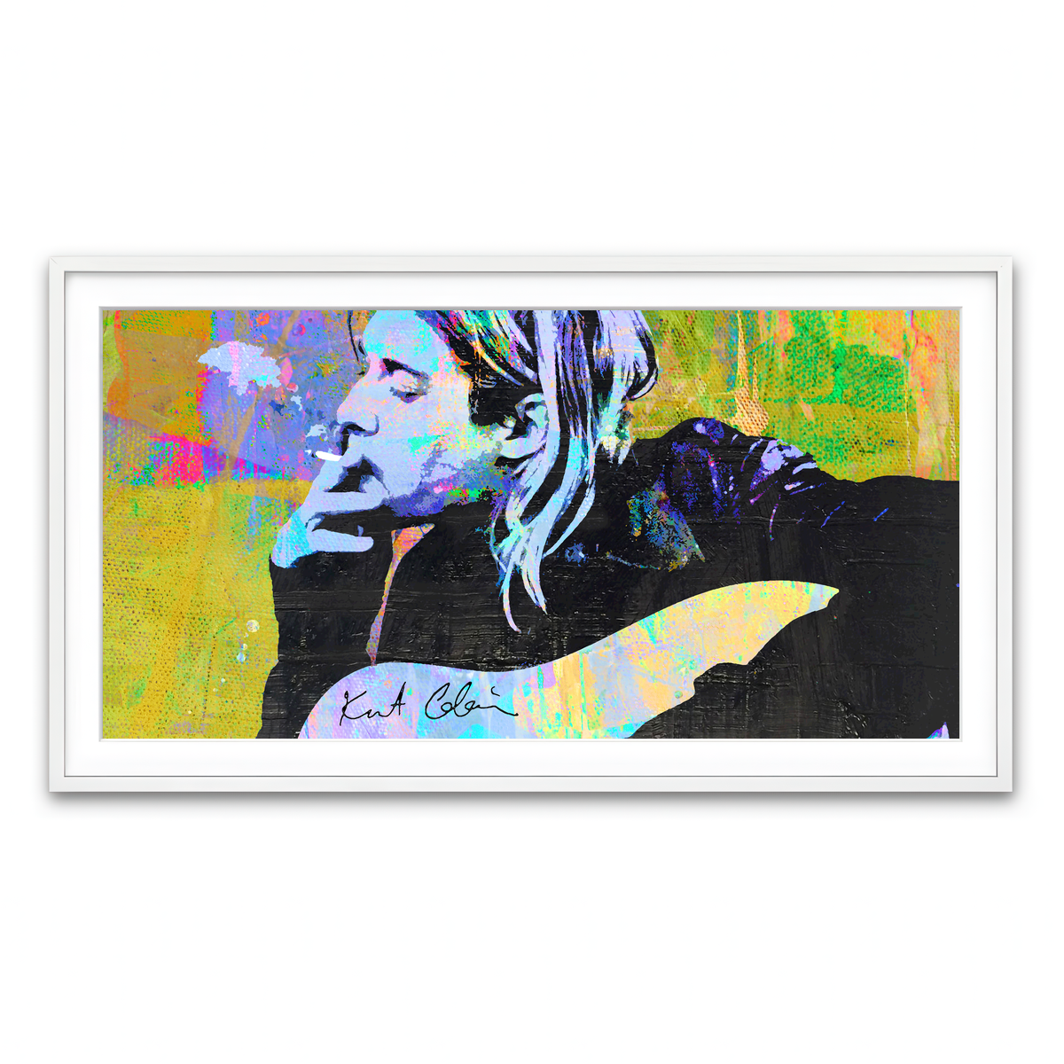 Framed Print 2x1 White