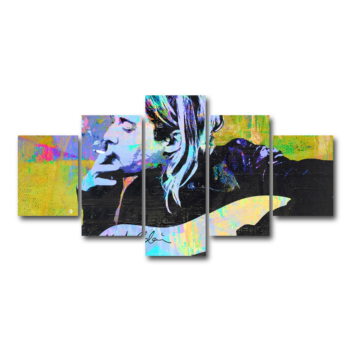 AUTO-MOCKUP WHITE | Kurt Cobain Guitar | 5 Piece | Gallery Wrap Canvas | group=5_short