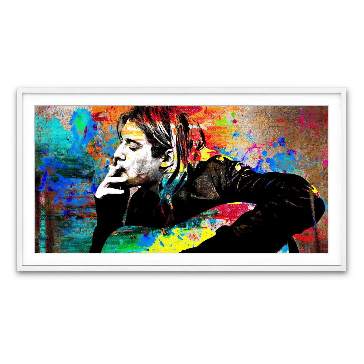 Framed Print 2x1 White