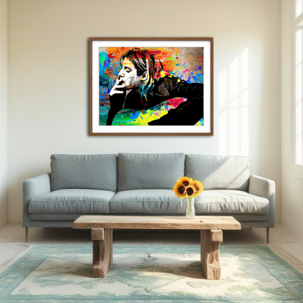 AUTO-MOCKUP ROOM | Kurt Cobain Wall Art