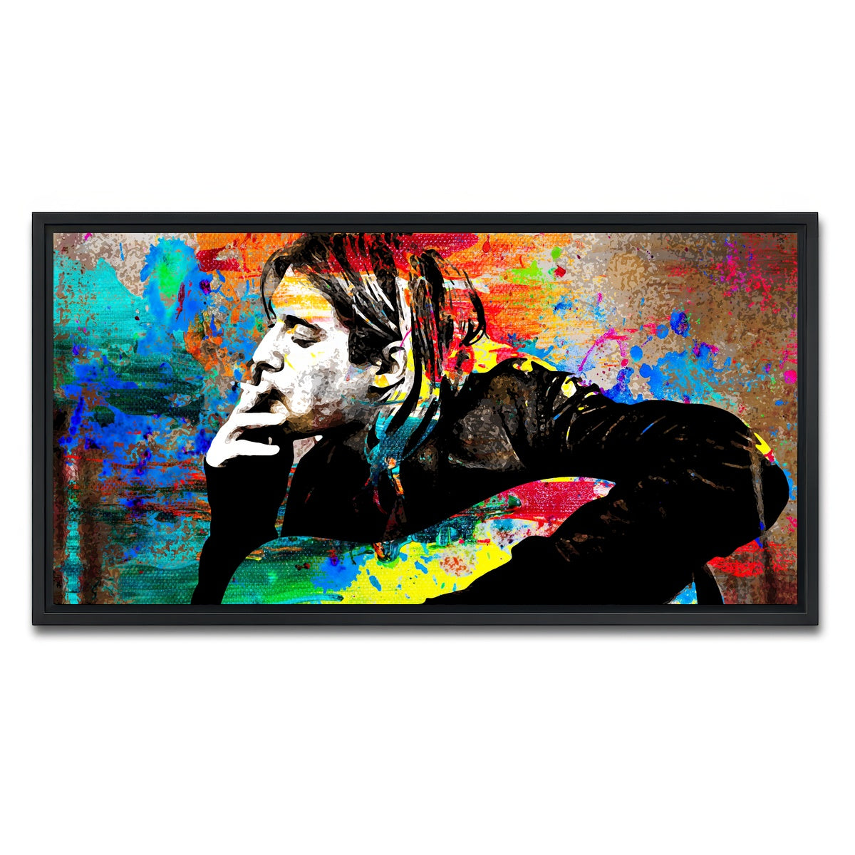 AUTO-MOCKUP WHITE | Kurt Cobain | 1 Piece | Black Framed Canvas | group=2x1
