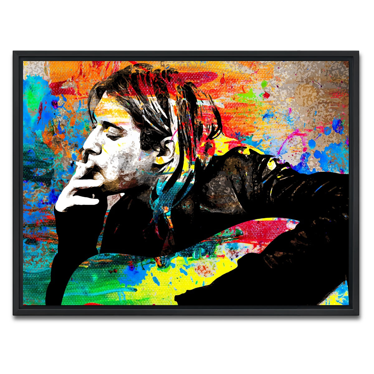 AUTO-MOCKUP WHITE | Kurt Cobain | 1 Piece | Black Framed Canvas | group=4x3