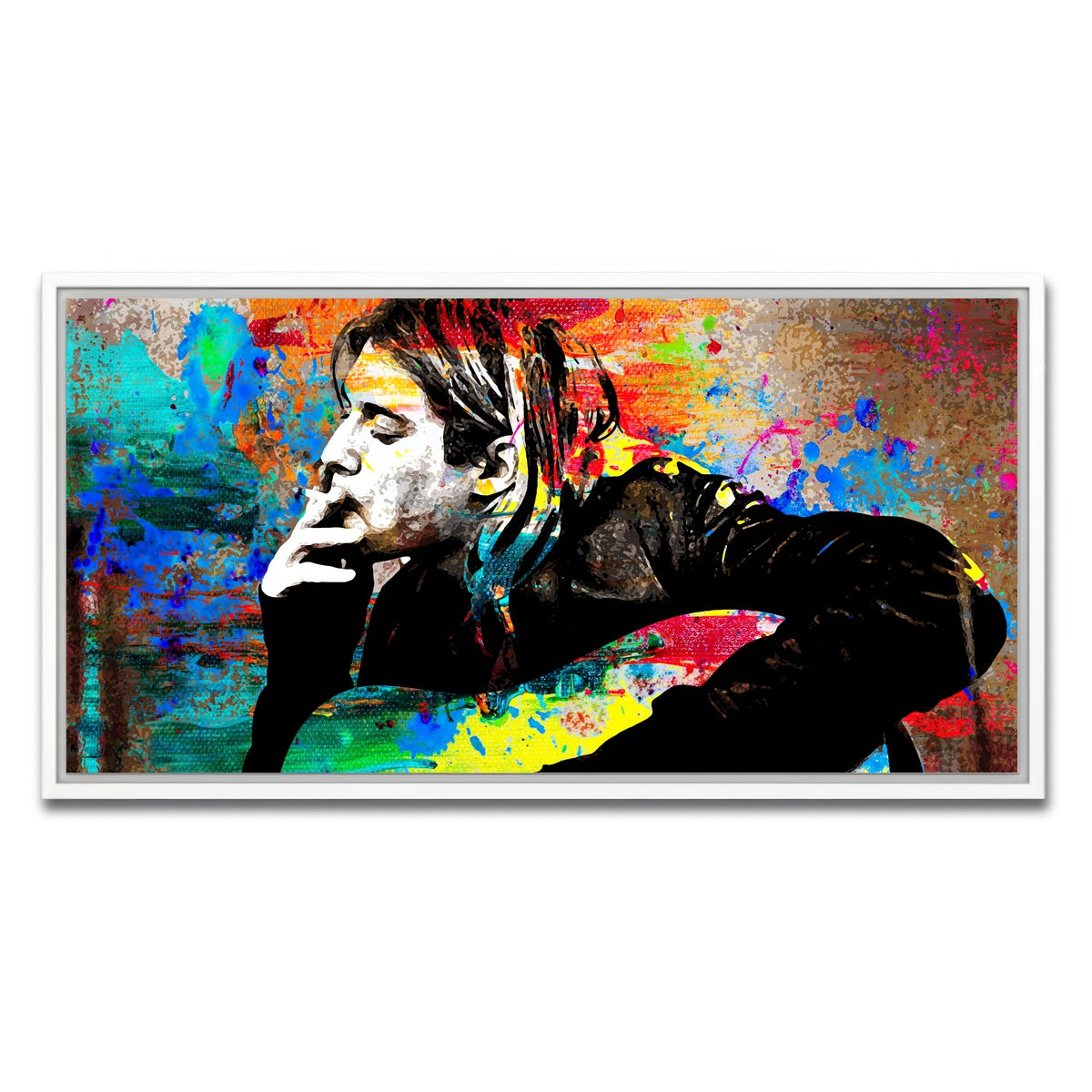 AUTO-MOCKUP WHITE | Kurt Cobain | 1 Piece | White Framed Canvas | group=2x1