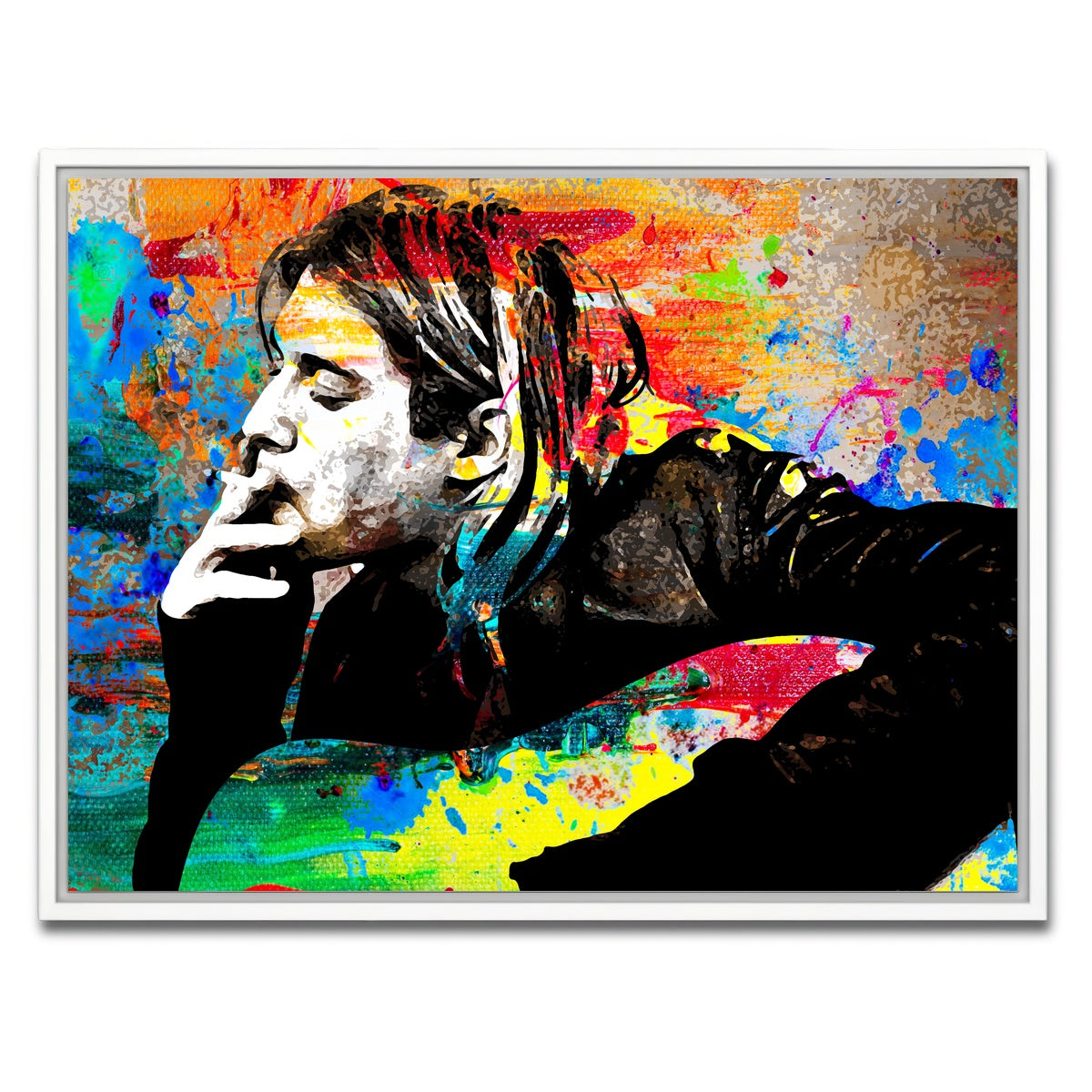 AUTO-MOCKUP WHITE | Kurt Cobain | 1 Piece | White Framed Canvas | group=4x3