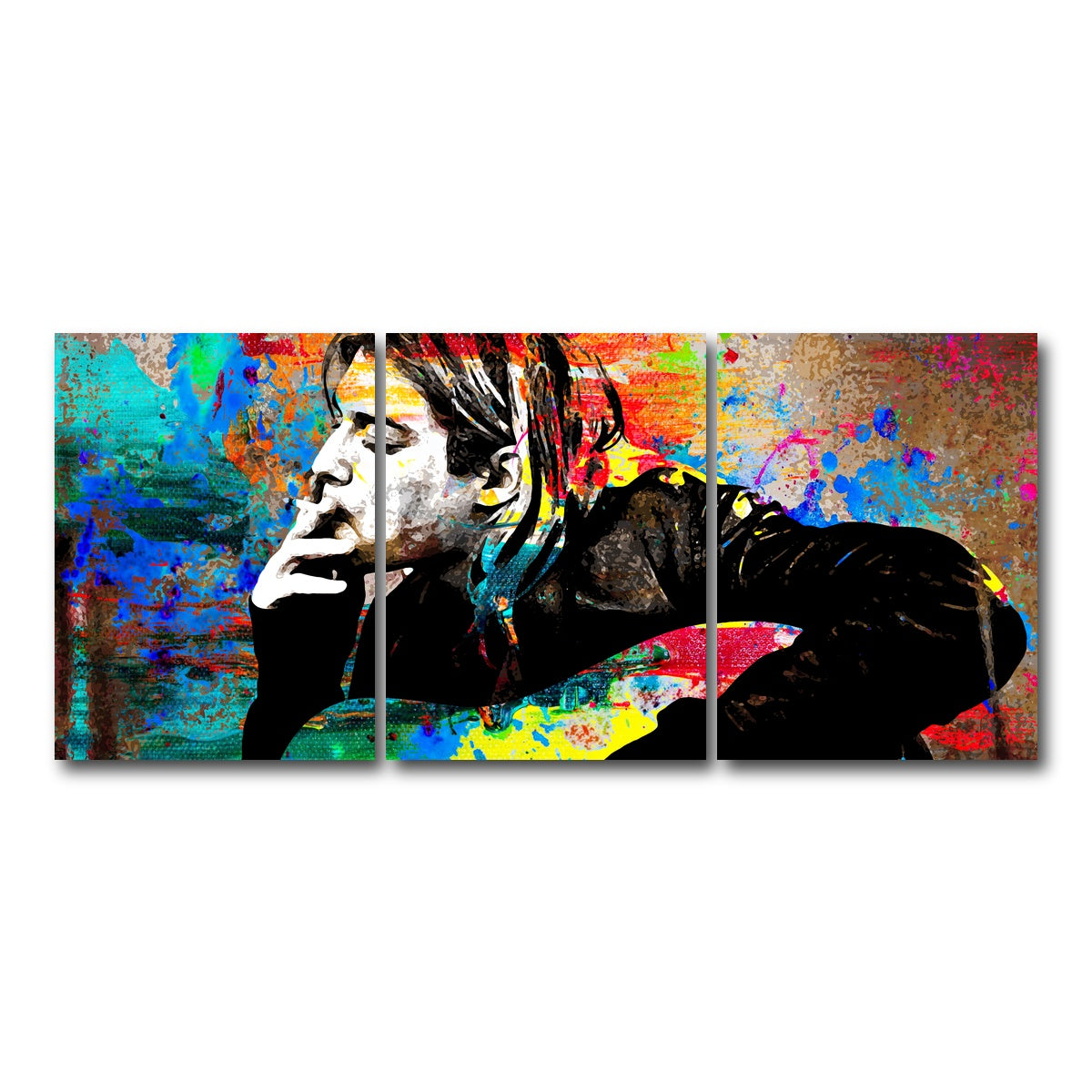 AUTO-MOCKUP WHITE | Kurt Cobain | 3 Piece | Gallery Wrap Canvas | group=18x24