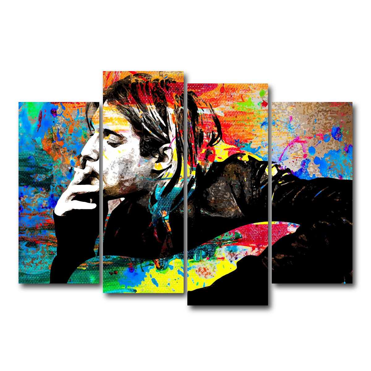 AUTO-MOCKUP WHITE | Kurt Cobain | 4 Piece | Gallery Wrap Canvas | group=4_normal