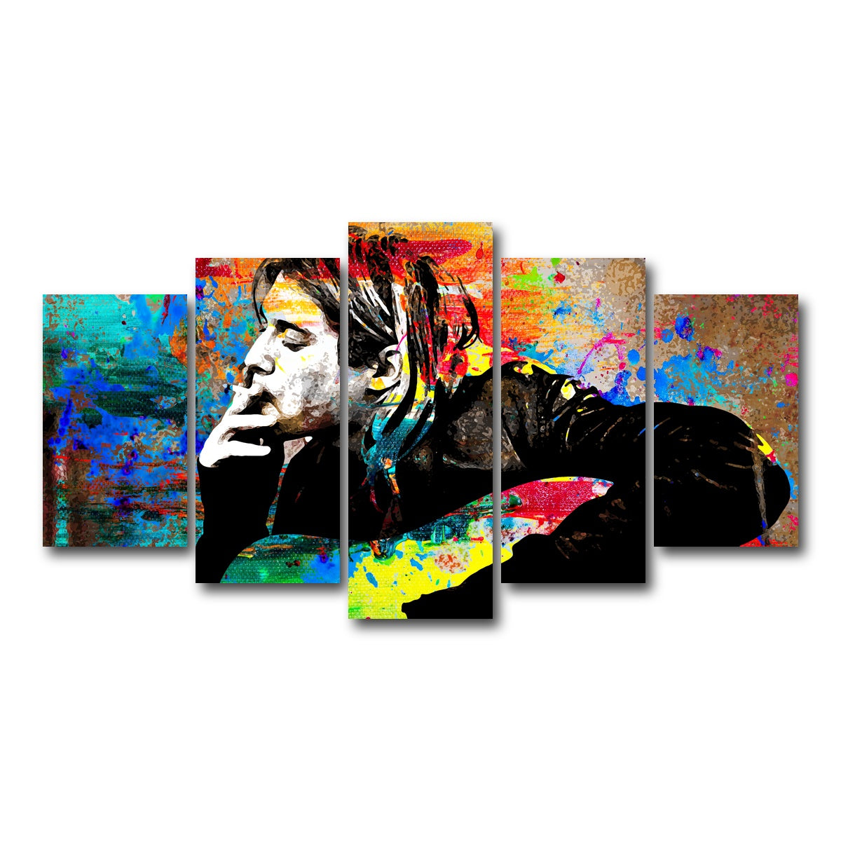 AUTO-MOCKUP WHITE | Kurt Cobain | 5 Piece | Gallery Wrap Canvas | group=5_normal