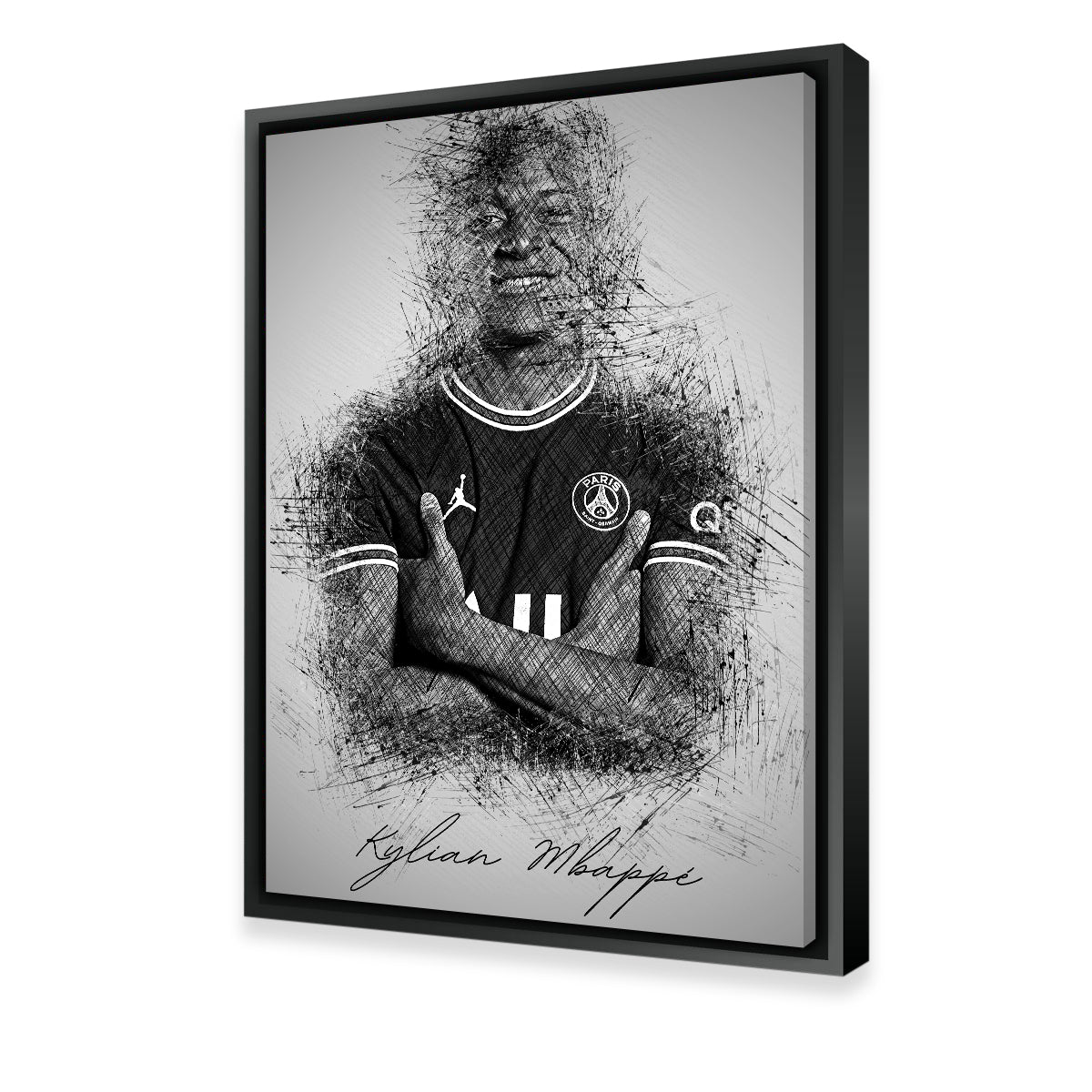 Kylian Mbappé Sketch Wall Art