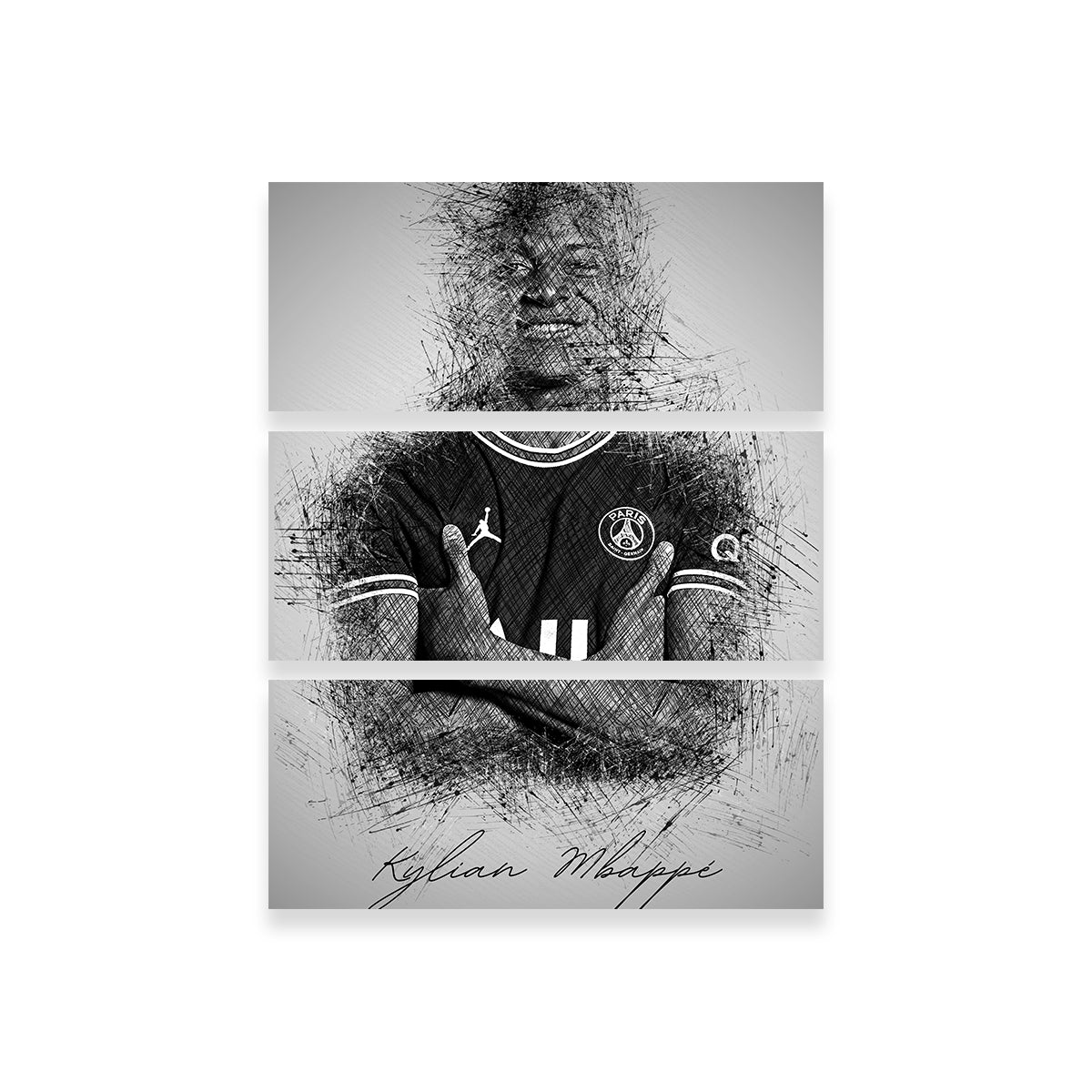 Kylian Mbappé Sketch Wall Art