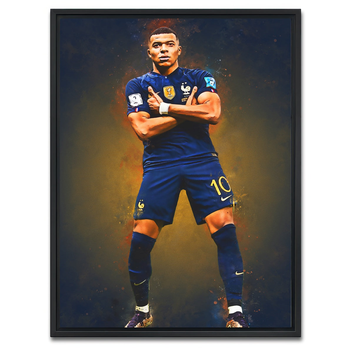 AUTO-MOCKUP WHITE | Kylian Mbappe | 1 Piece | Black Framed Canvas | group=3x4
