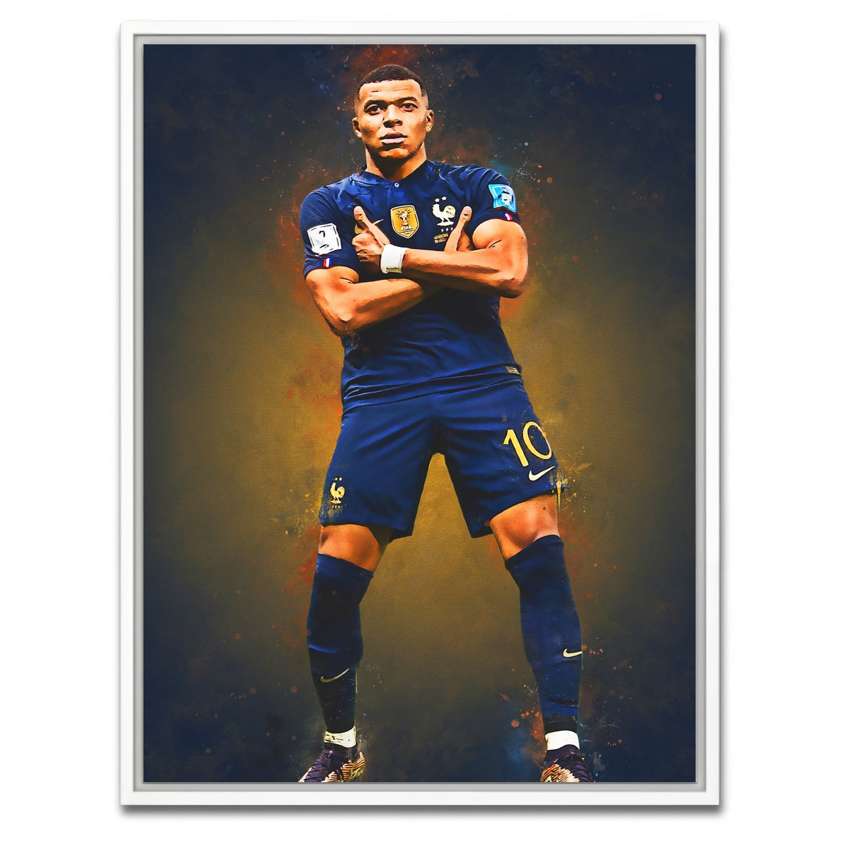 AUTO-MOCKUP WHITE | Kylian Mbappe | 1 Piece | White Framed Canvas | group=3x4