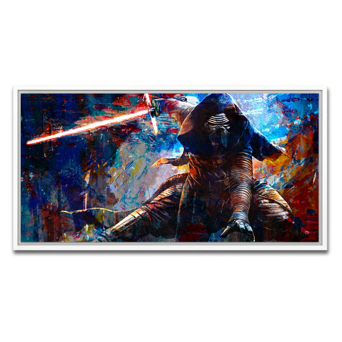 AUTO-MOCKUP WHITE | Kylo Ren Full Armor | 1 Piece | White Framed Canvas | group=2x1