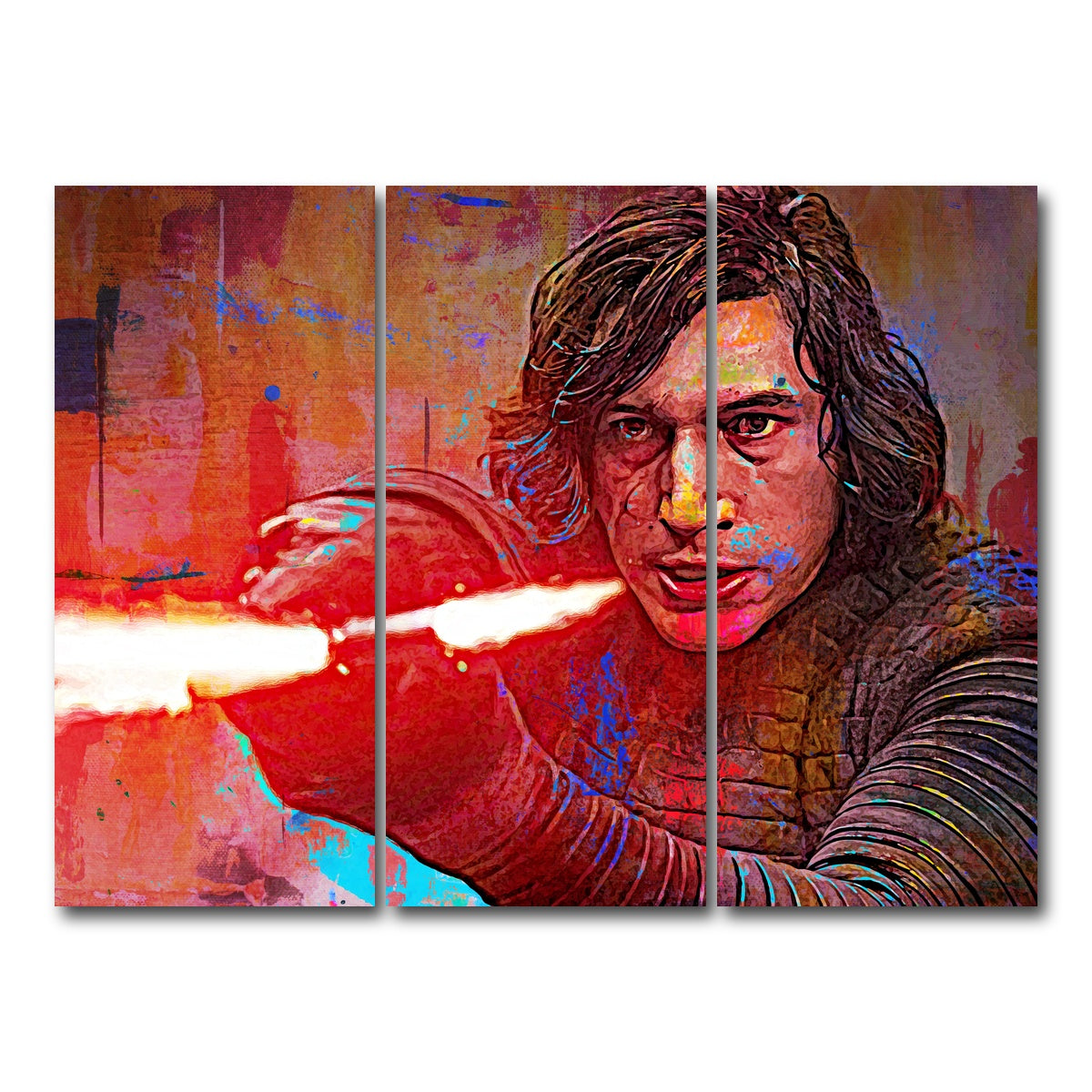 AUTO-MOCKUP WHITE | Kylo Ren | 3 Piece | Gallery Wrap Canvas | group=8x18