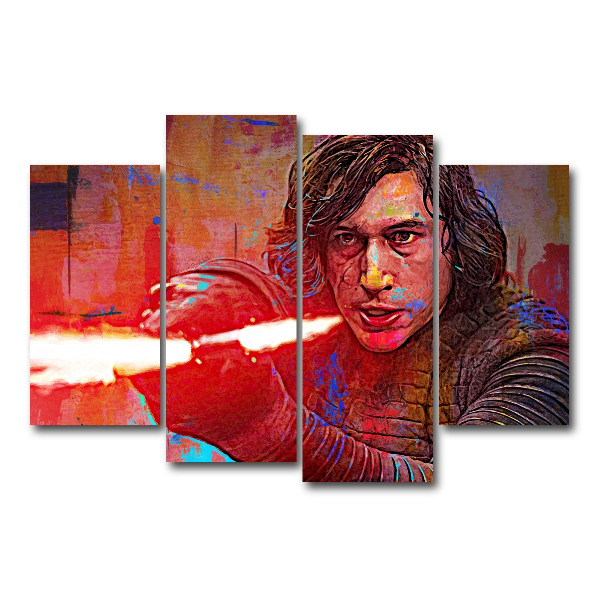 AUTO-MOCKUP WHITE | Kylo Ren | 4 Piece | Gallery Wrap Canvas | group=4_short