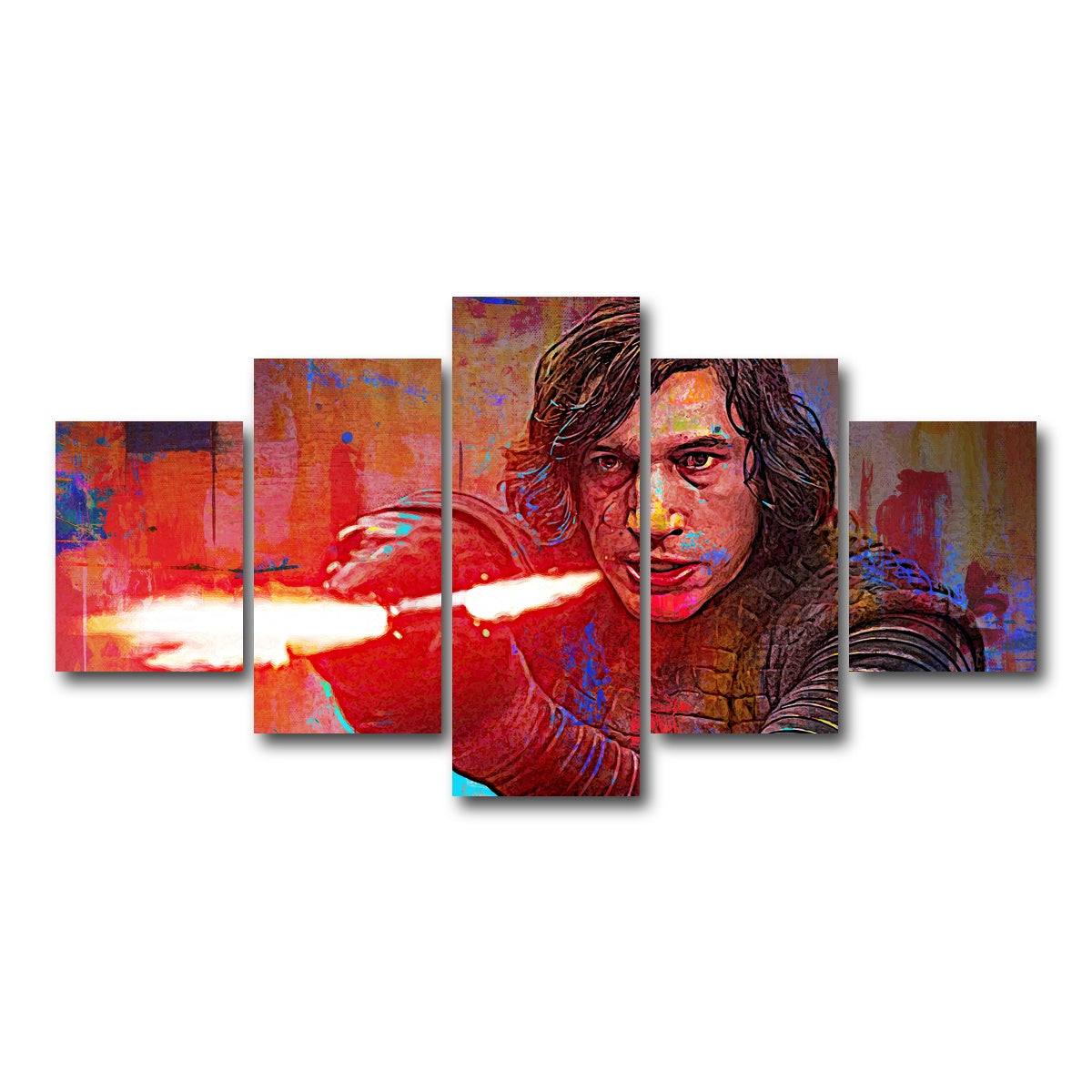 AUTO-MOCKUP WHITE | Kylo Ren | 5 Piece | Gallery Wrap Canvas | group=5_short