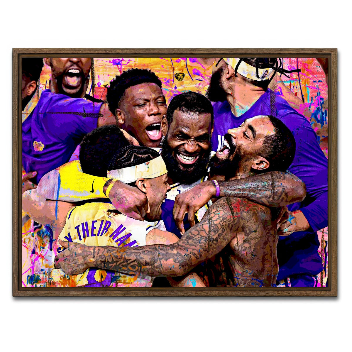 AUTO-MOCKUP WHITE | LA Celebration | 1 Piece | Walnut Framed Canvas | group=4x3