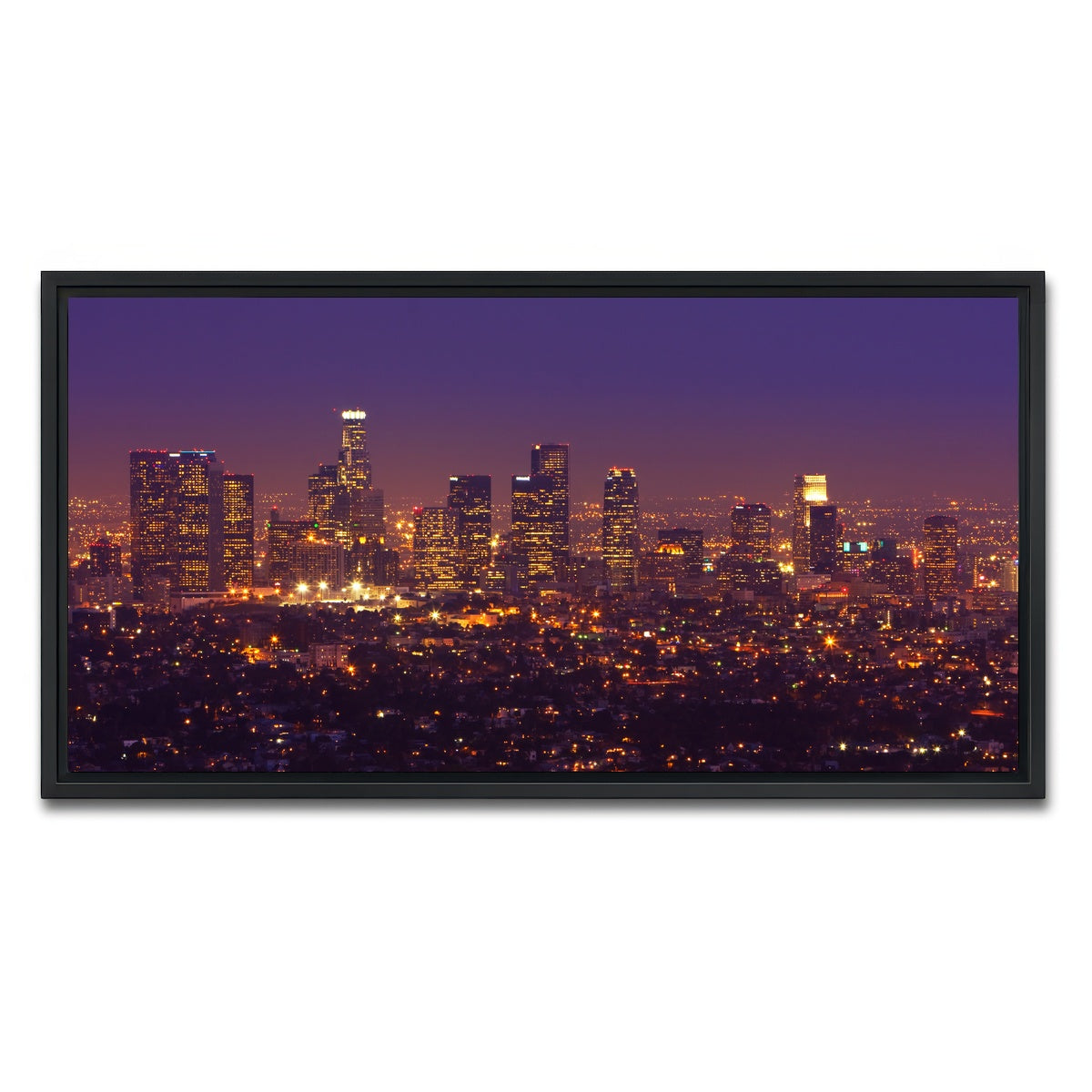 AUTO-MOCKUP WHITE | LA Skyline | 1 Piece | Black Framed Canvas | group=2x1