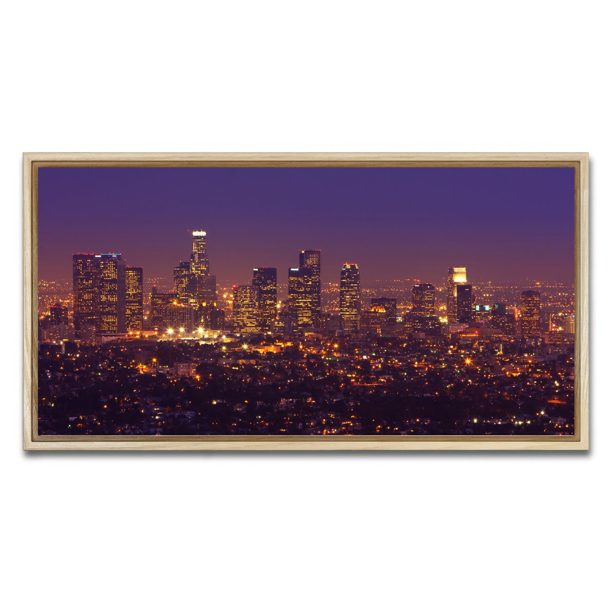 AUTO-MOCKUP WHITE | LA Skyline | 1 Piece | Natural Framed Canvas | group=2x1
