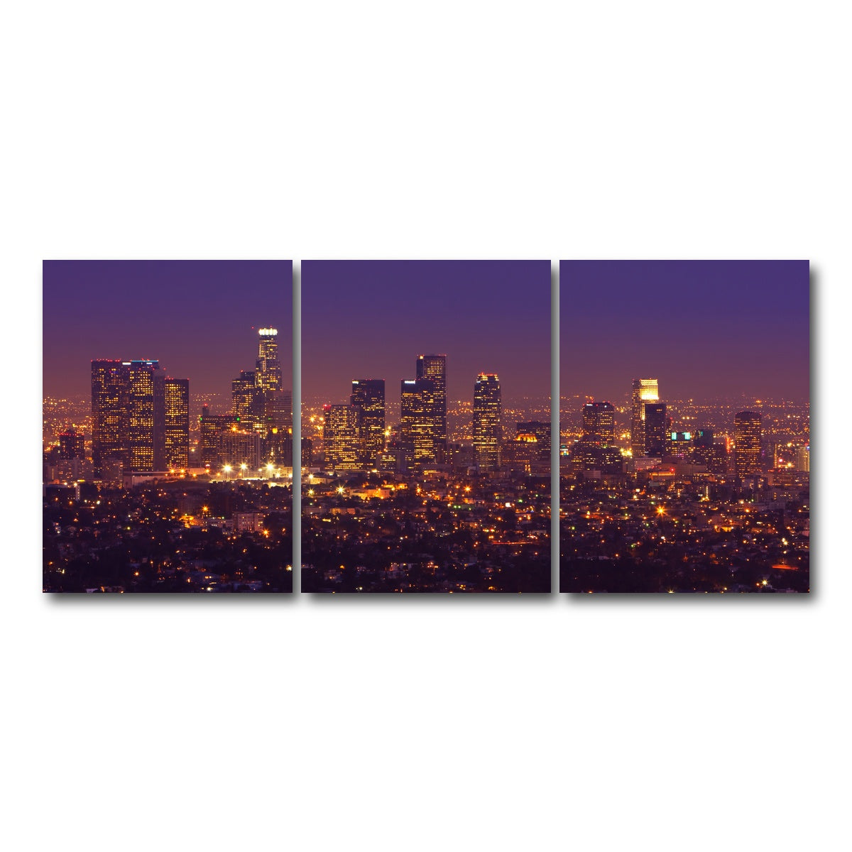 AUTO-MOCKUP WHITE | LA Skyline | 3 Piece | Gallery Wrap Canvas | group=18x24
