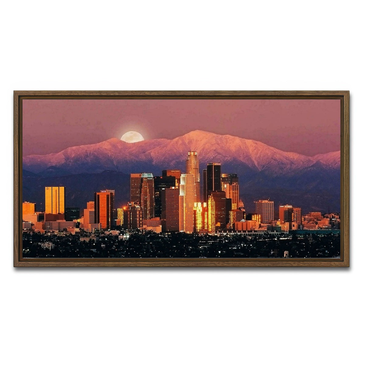 AUTO-MOCKUP WHITE | LA | 1 Piece | Walnut Framed Canvas | group=2x1