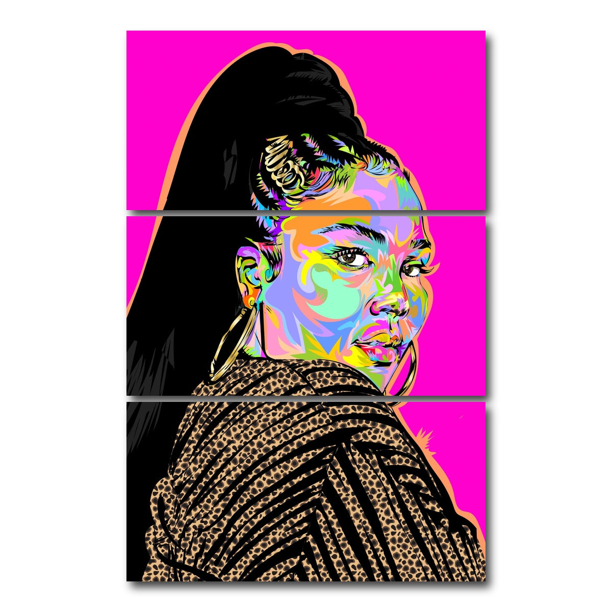 AUTO-MOCKUP WHITE | LIZZO | 3 Piece | Gallery Wrap Canvas | group=12x24_stacked