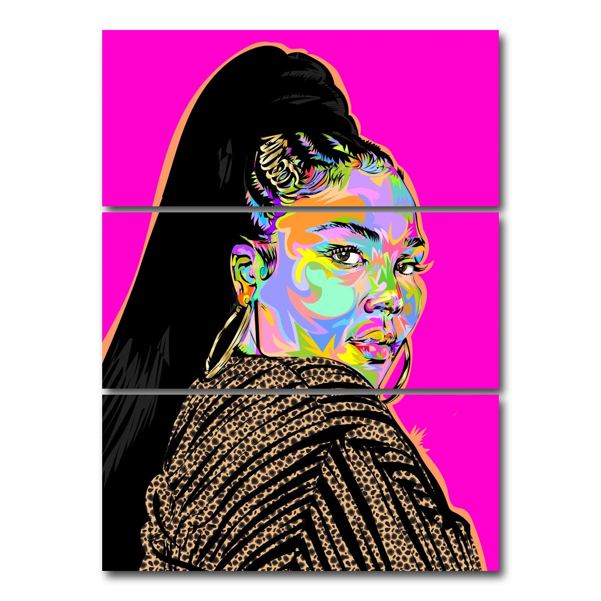 AUTO-MOCKUP WHITE | LIZZO | 3 Piece | Gallery Wrap Canvas | group=8x18_stacked