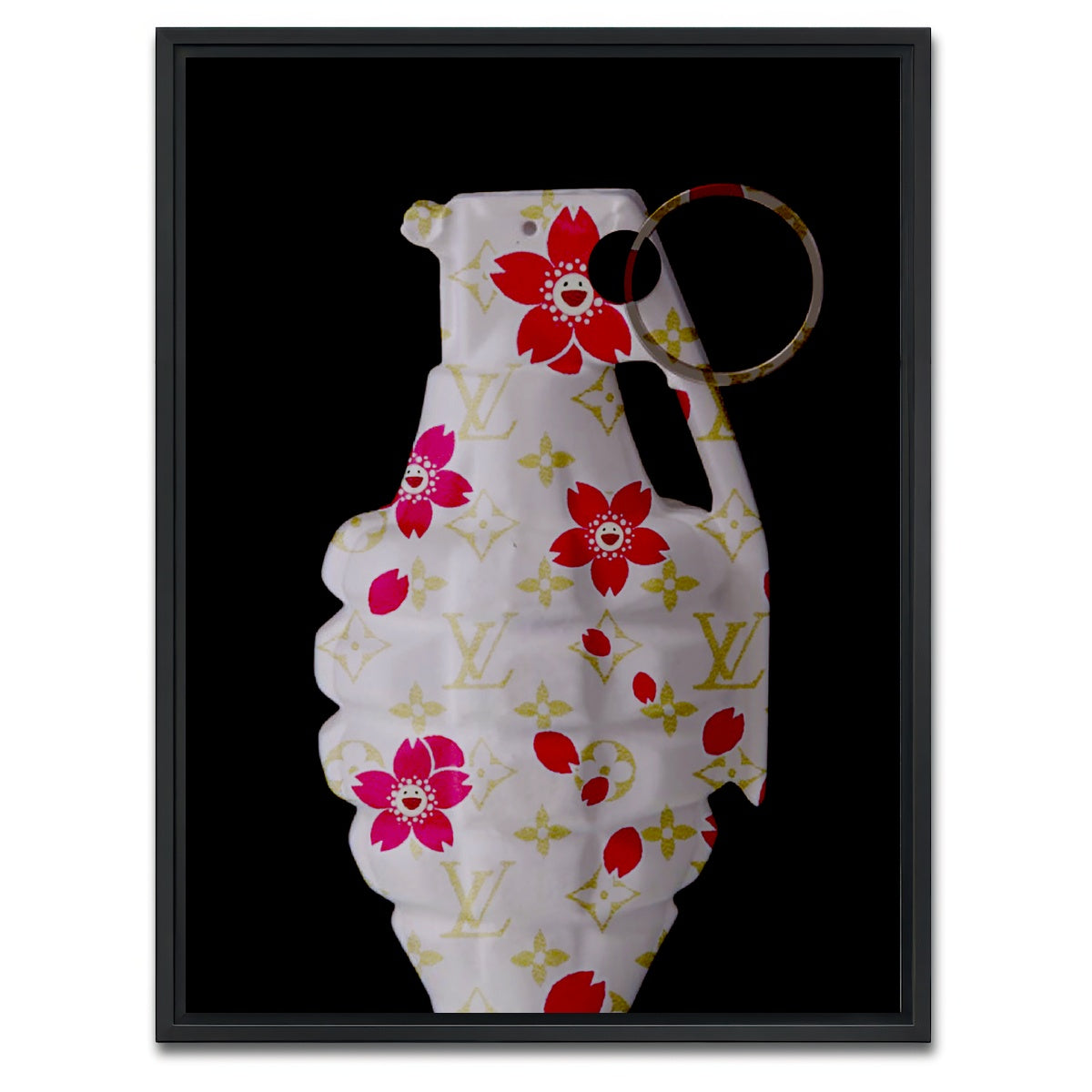 AUTO-MOCKUP WHITE | LV flowers Grenade | 1 Piece | Black Framed Canvas | group=3x4