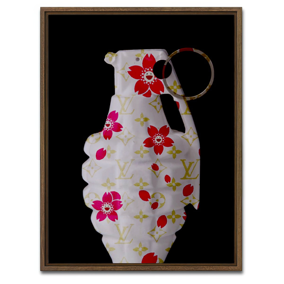 AUTO-MOCKUP WHITE | LV flowers Grenade | 1 Piece | Walnut Framed Canvas | group=3x4