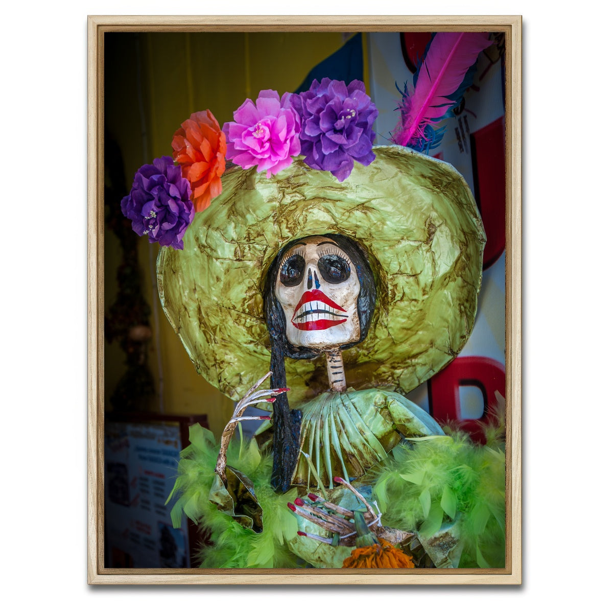 AUTO-MOCKUP WHITE | La Calavera Catrina | 1 Piece | Natural Framed Canvas | group=3x4