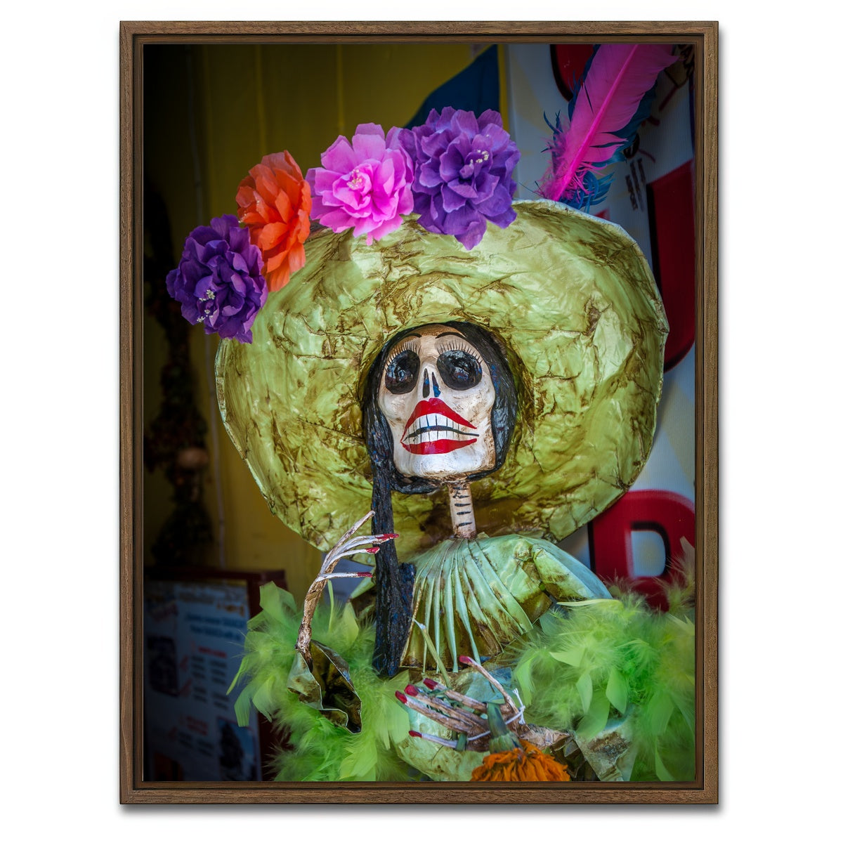 AUTO-MOCKUP WHITE | La Calavera Catrina | 1 Piece | Walnut Framed Canvas | group=3x4