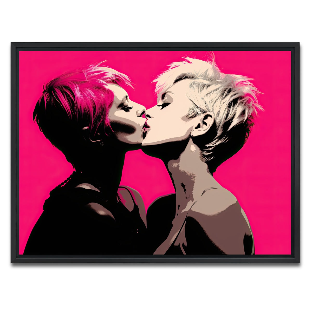 AUTO-MOCKUP WHITE | Lady Gaga & Pink | 1 Piece | Black Framed Canvas | group=4x3