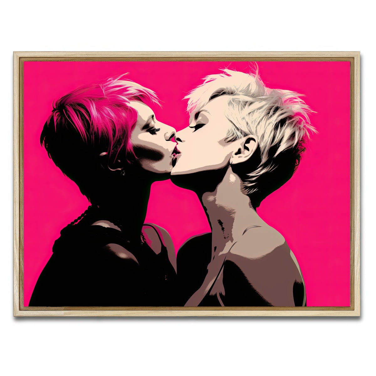 AUTO-MOCKUP WHITE | Lady Gaga & Pink | 1 Piece | Natural Framed Canvas | group=4x3