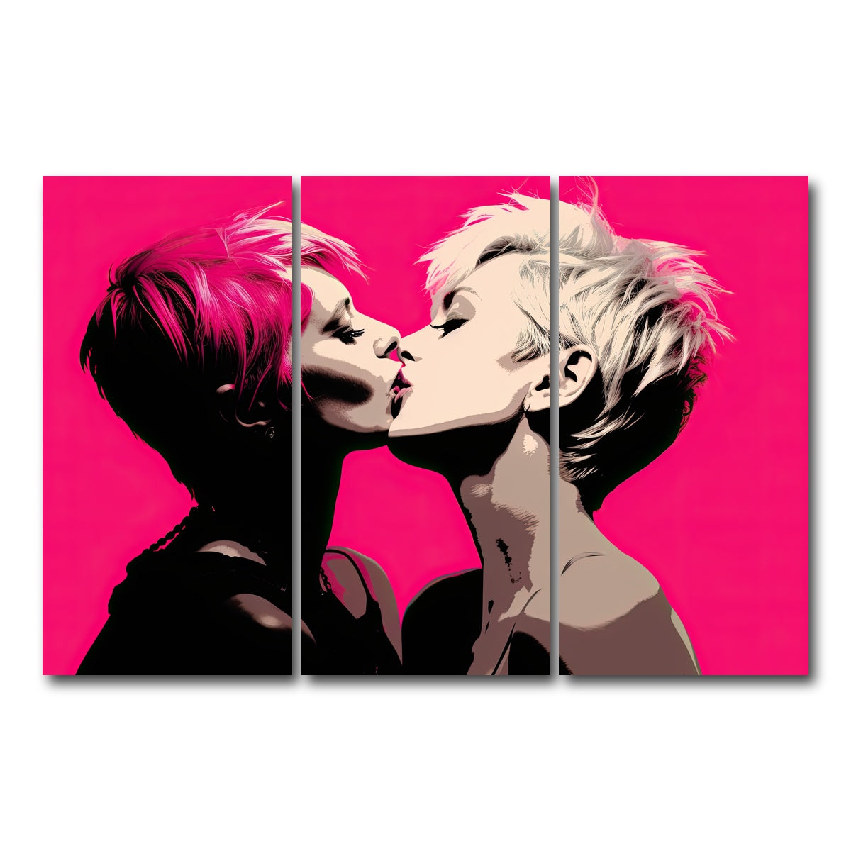 AUTO-MOCKUP WHITE | Lady Gaga & Pink | 3 Piece | Gallery Wrap Canvas | group=12x24