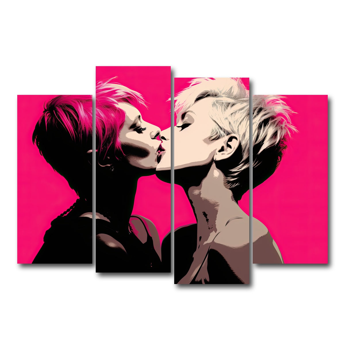 AUTO-MOCKUP WHITE | Lady Gaga & Pink | 4 Piece | Gallery Wrap Canvas | group=4_normal