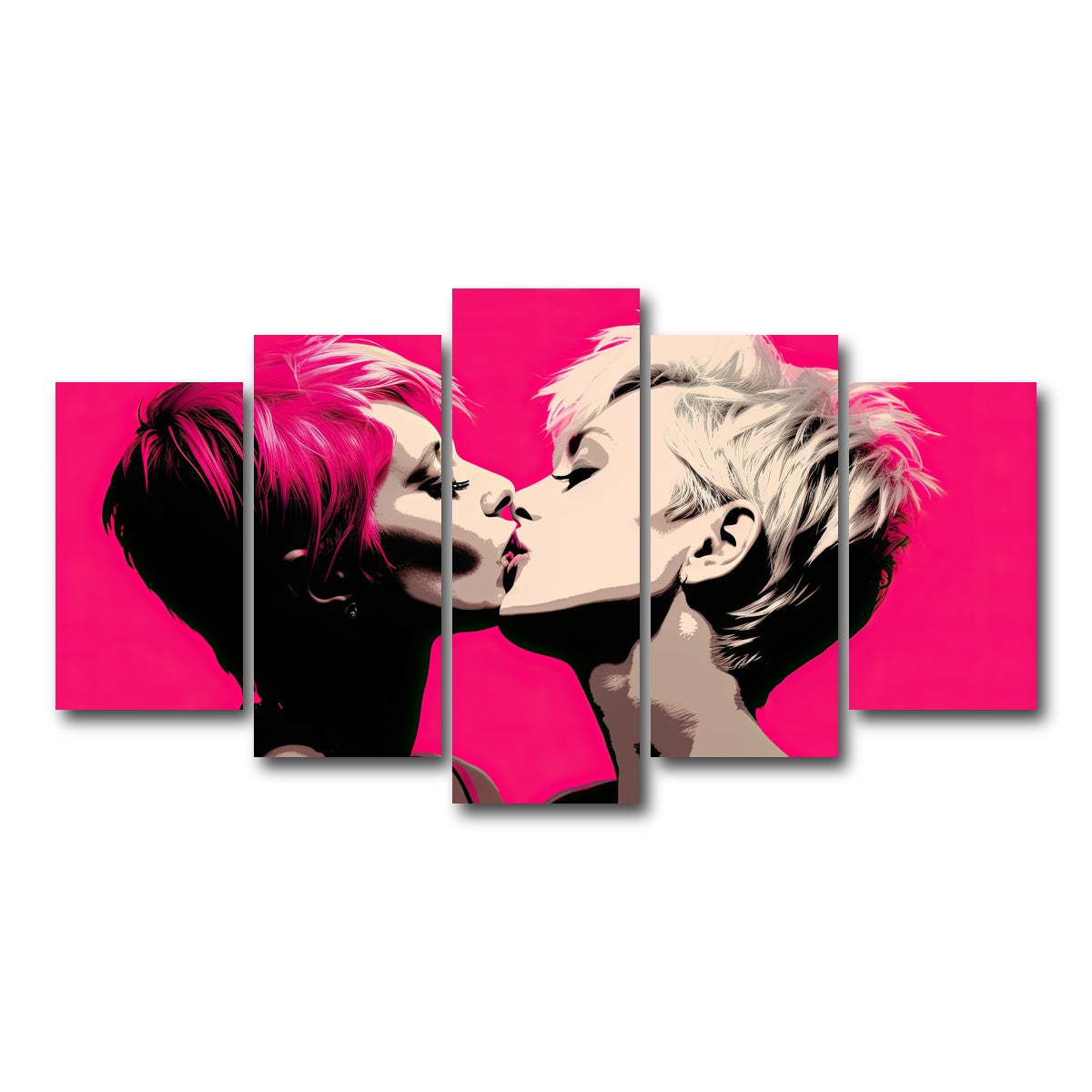 AUTO-MOCKUP WHITE | Lady Gaga & Pink | 5 Piece | Gallery Wrap Canvas | group=5_normal