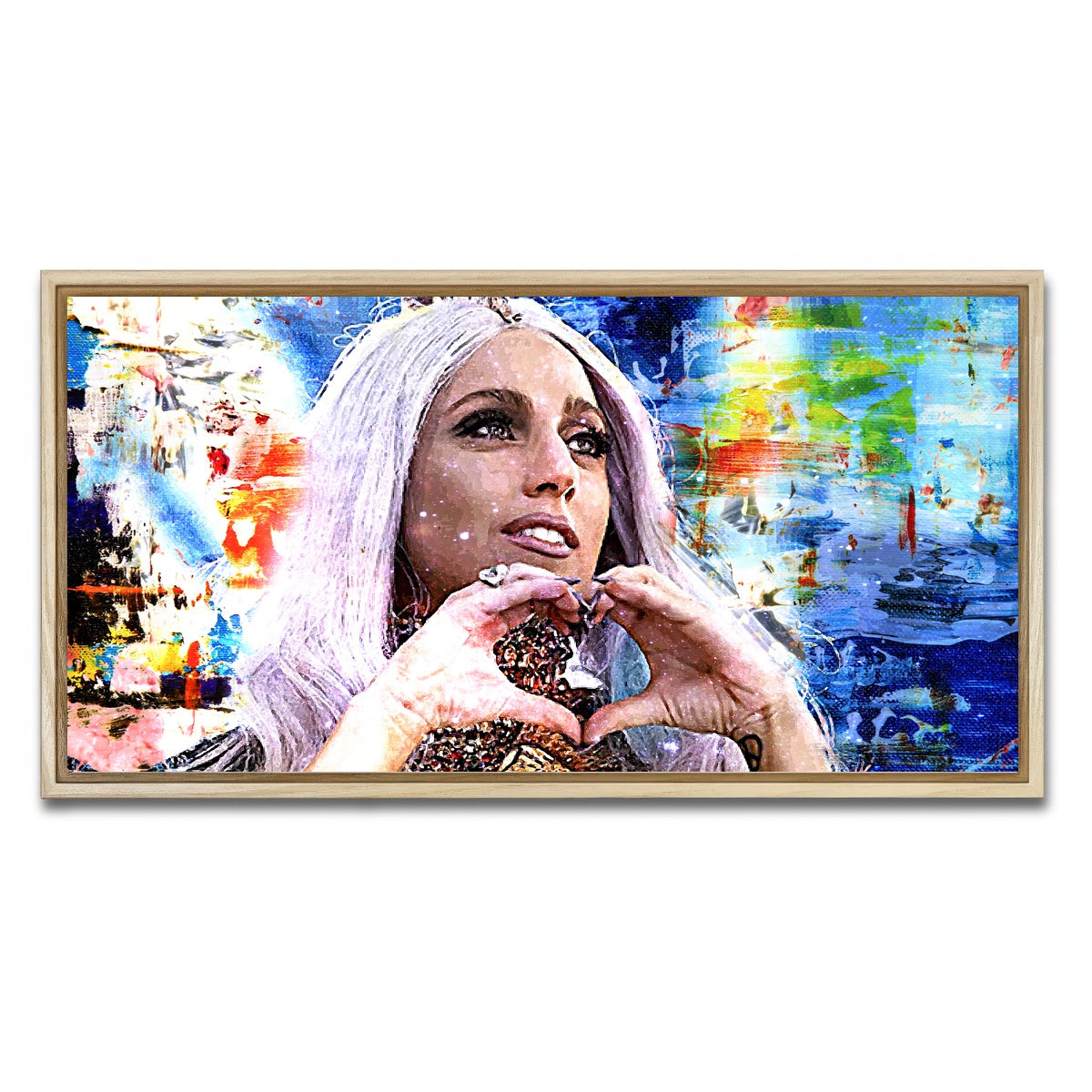 AUTO-MOCKUP WHITE | Lady Gaga | 1 Piece | Natural Framed Canvas | group=2x1