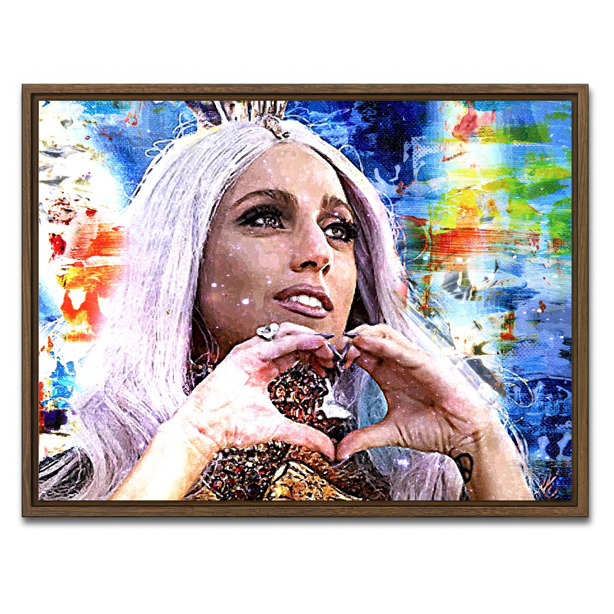 AUTO-MOCKUP WHITE | Lady Gaga | 1 Piece | Walnut Framed Canvas | group=4x3