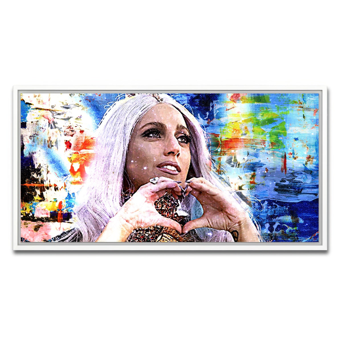 AUTO-MOCKUP WHITE | Lady Gaga | 1 Piece | White Framed Canvas | group=2x1
