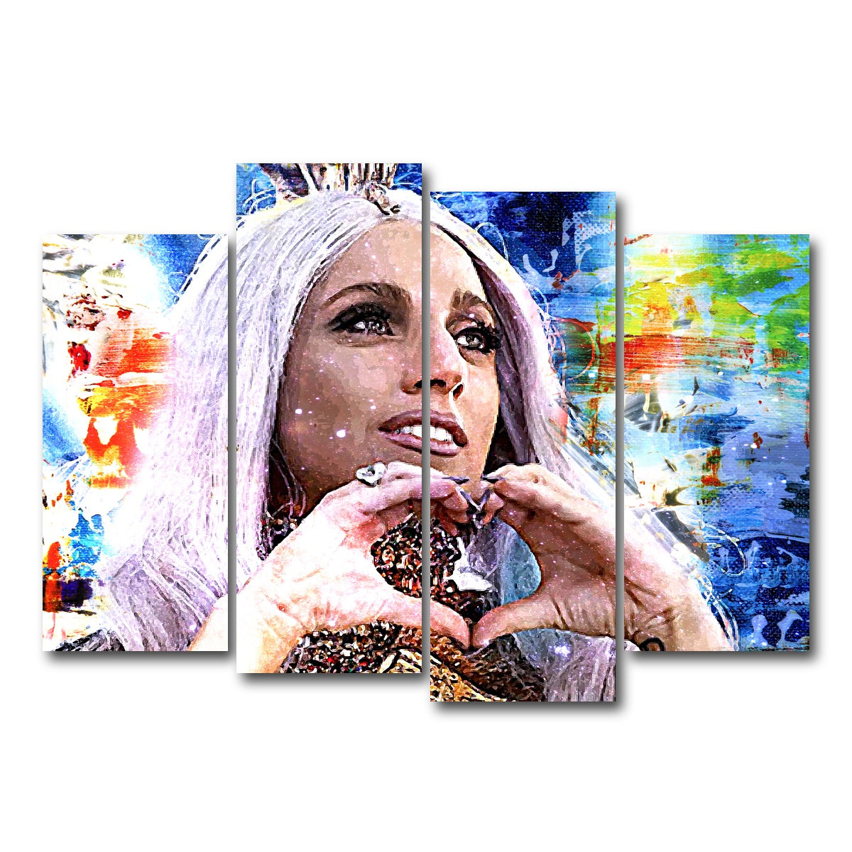 AUTO-MOCKUP WHITE | Lady Gaga | 4 Piece | Gallery Wrap Canvas | group=4_normal