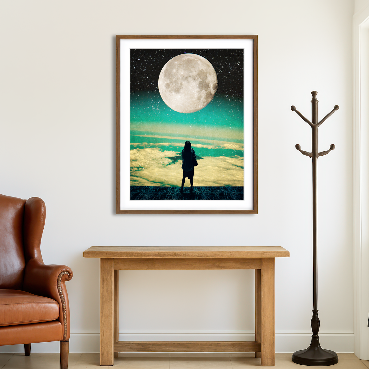 AUTO-MOCKUP ROOM | Lady Moon No Idea Wall Art