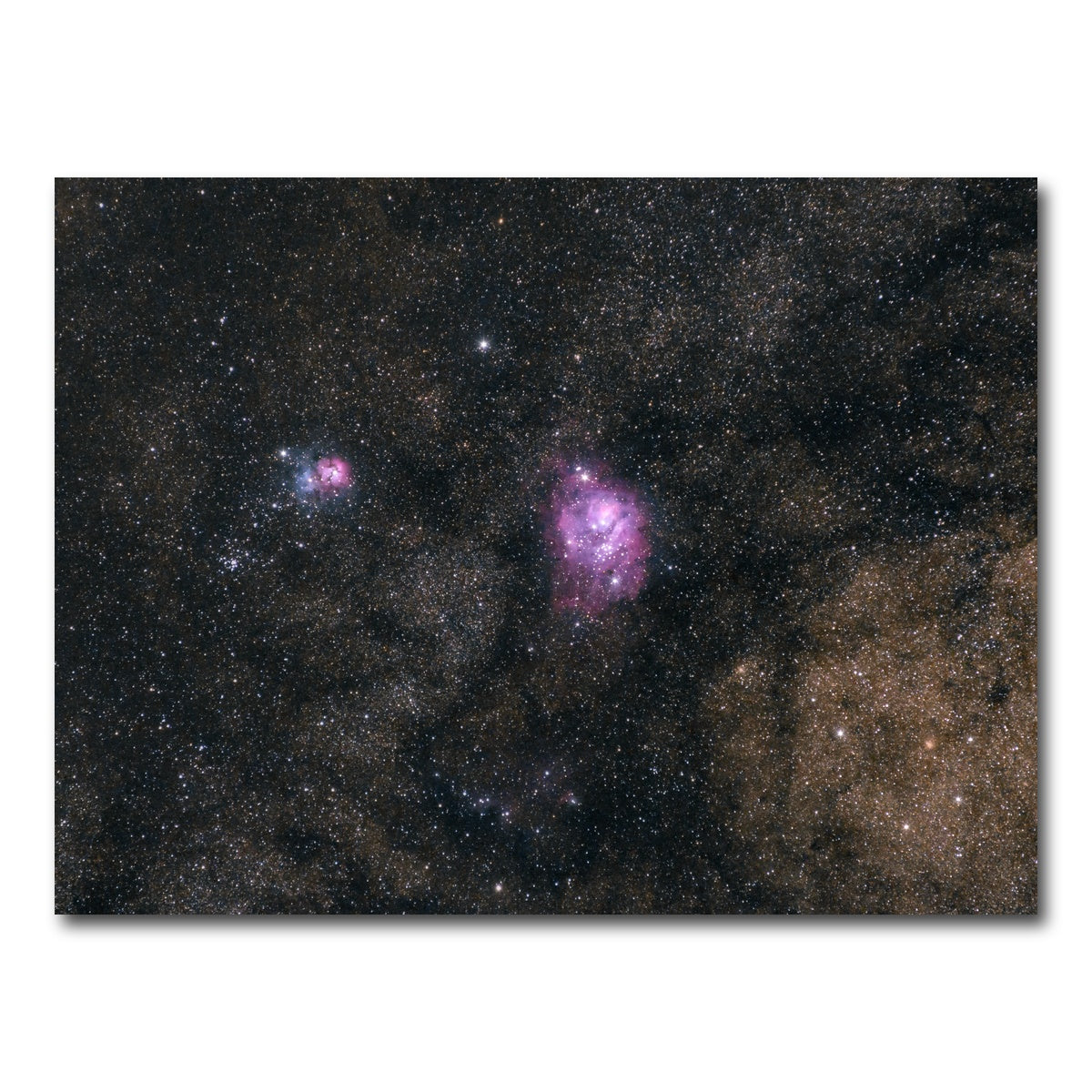 AUTO-MOCKUP WHITE | Lagoon and Trifid nebula | 1 Piece | Gallery Wrap Canvas | group=4x3