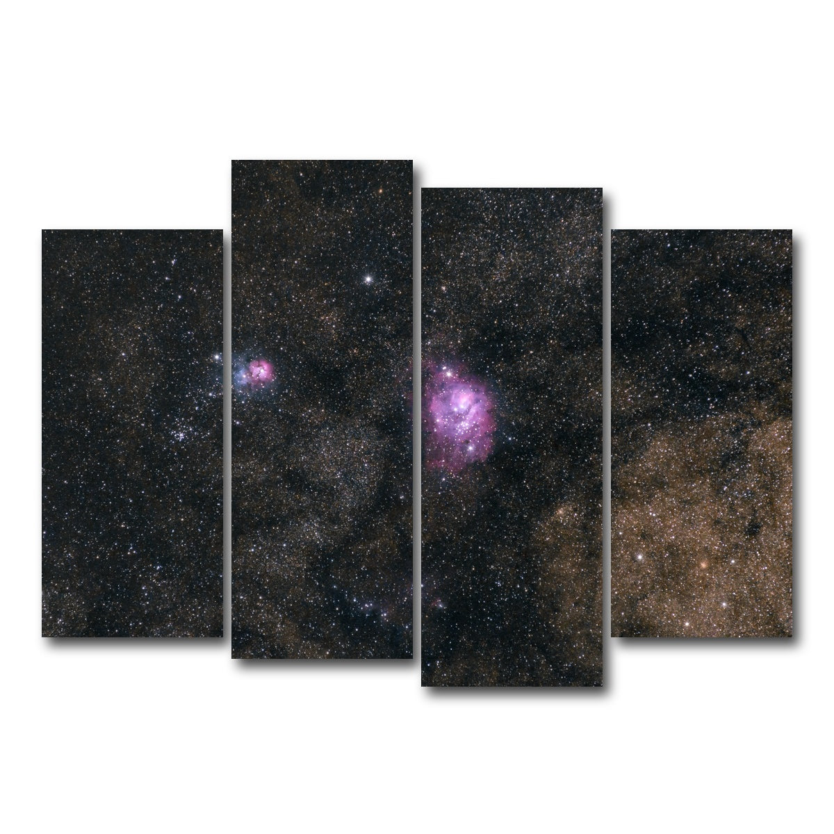 AUTO-MOCKUP WHITE | Lagoon and Trifid nebula | 4 Piece | Gallery Wrap Canvas | group=4_normal