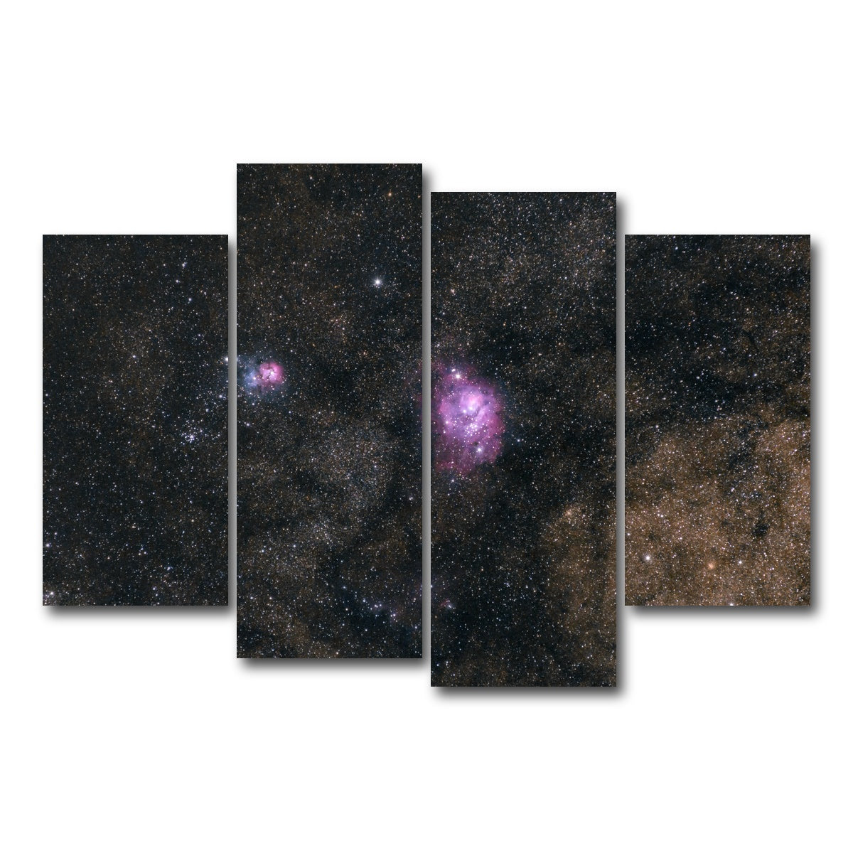 AUTO-MOCKUP WHITE | Lagoon and Trifid nebula | 4 Piece | Gallery Wrap Canvas | group=4_short