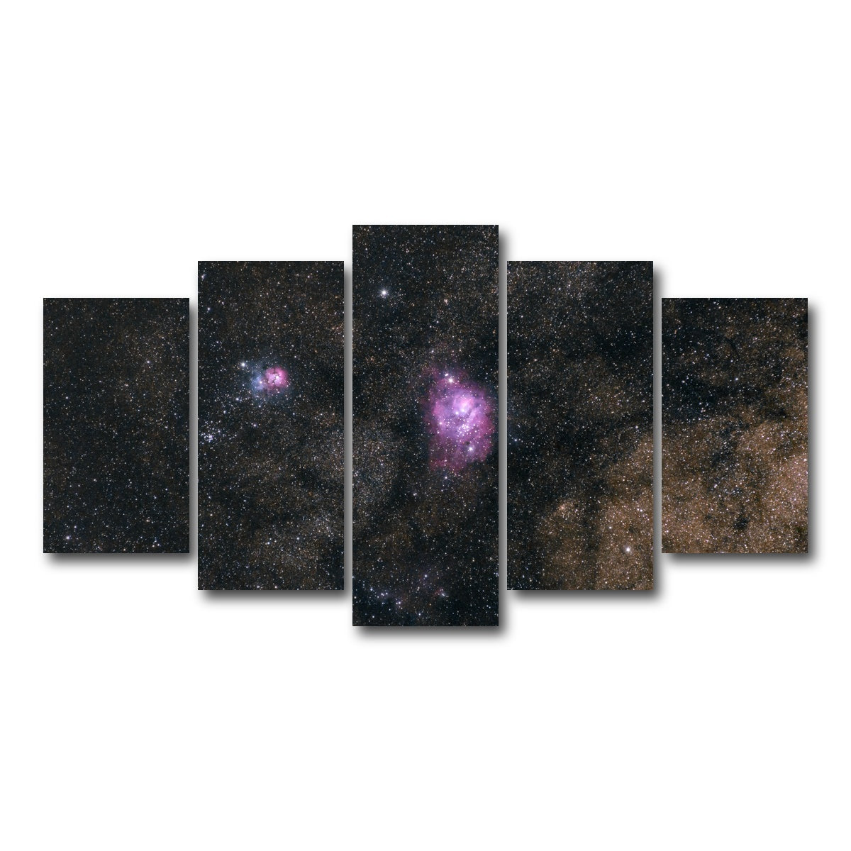 AUTO-MOCKUP WHITE | Lagoon and Trifid nebula | 5 Piece | Gallery Wrap Canvas | group=5_normal