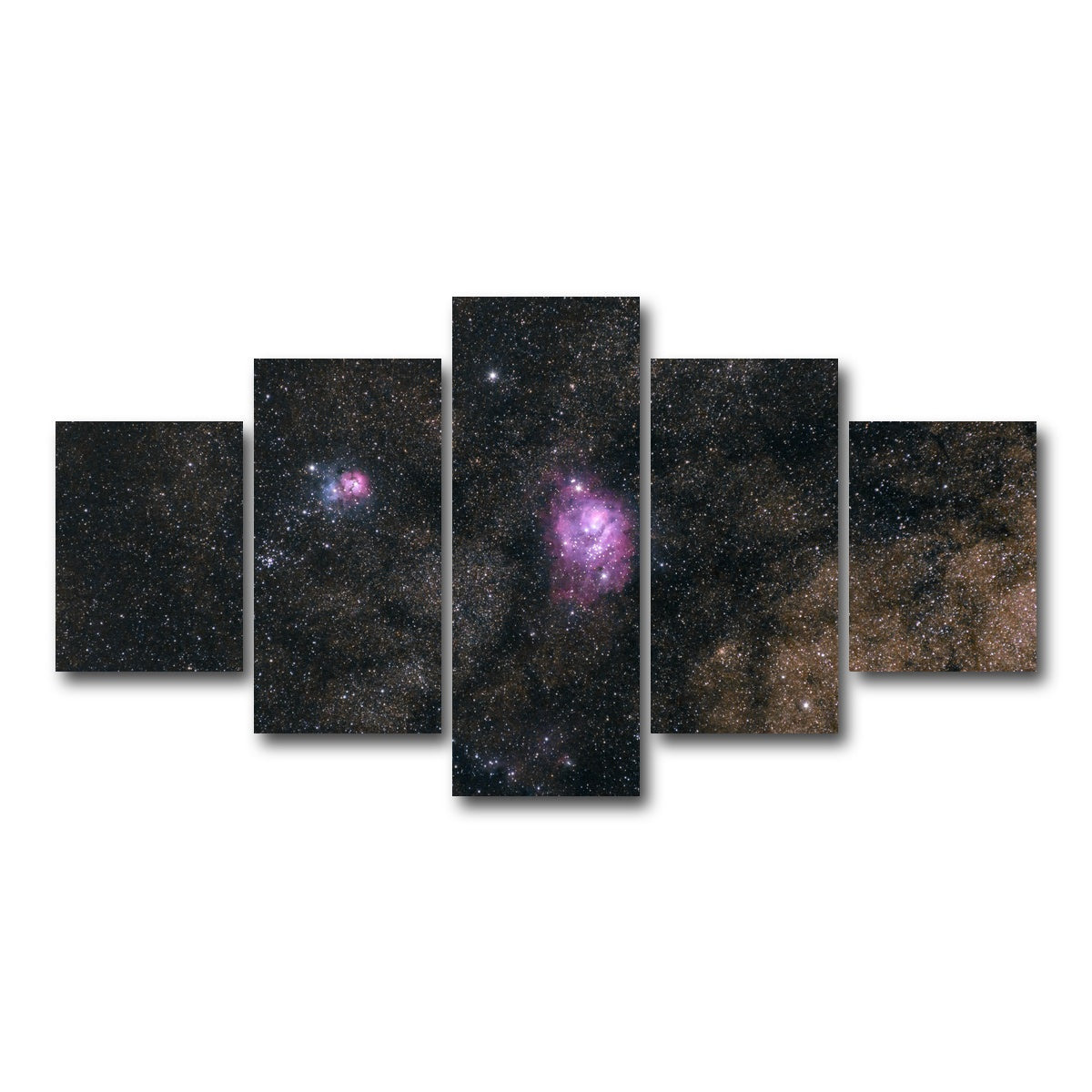 AUTO-MOCKUP WHITE | Lagoon and Trifid nebula | 5 Piece | Gallery Wrap Canvas | group=5_short
