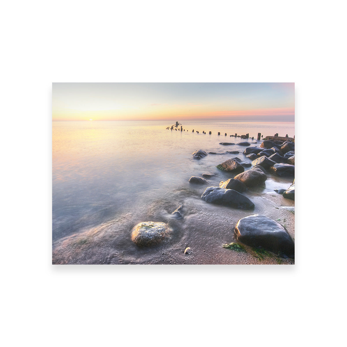 Lake Michigan Shore at Sunrise Wall Art
