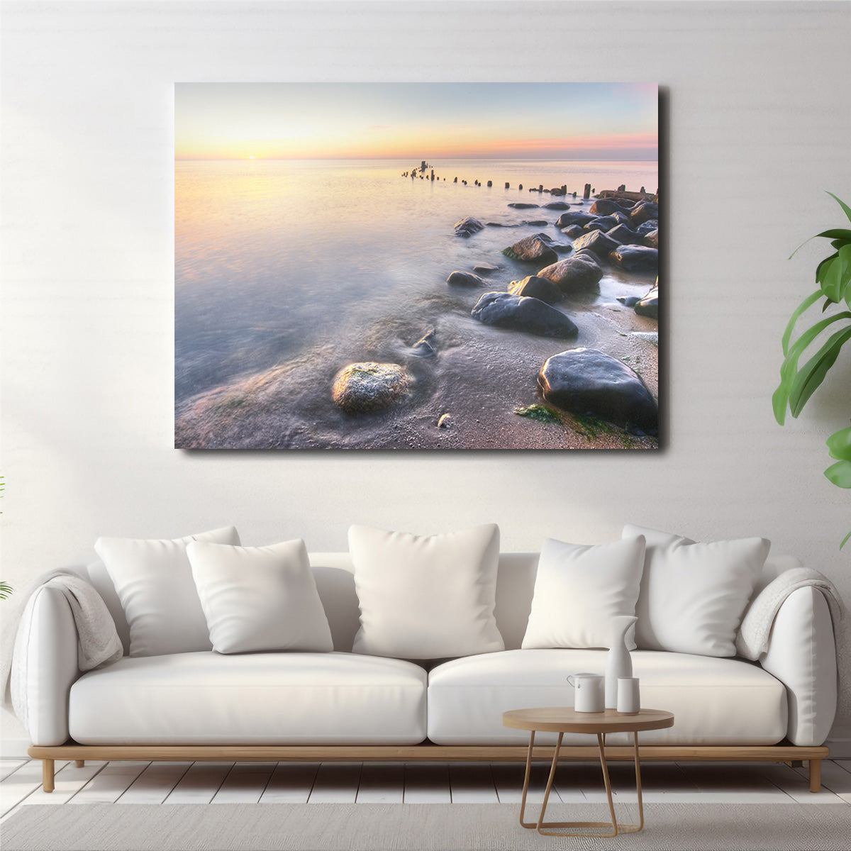 Lake Michigan Shore at Sunrise Wall Art