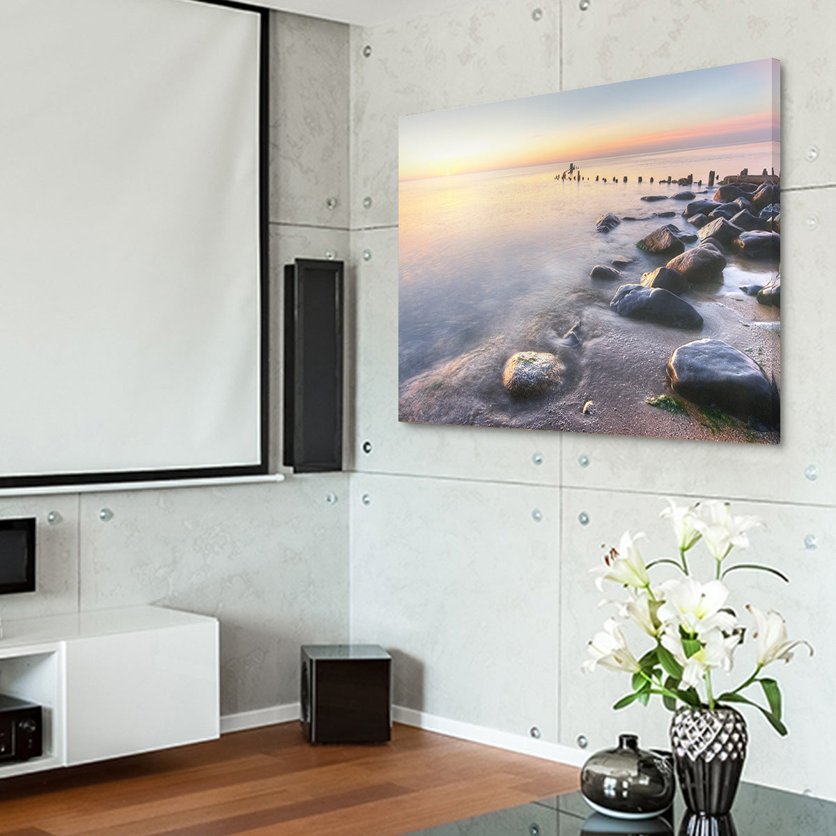 Lake Michigan Shore at Sunrise Wall Art