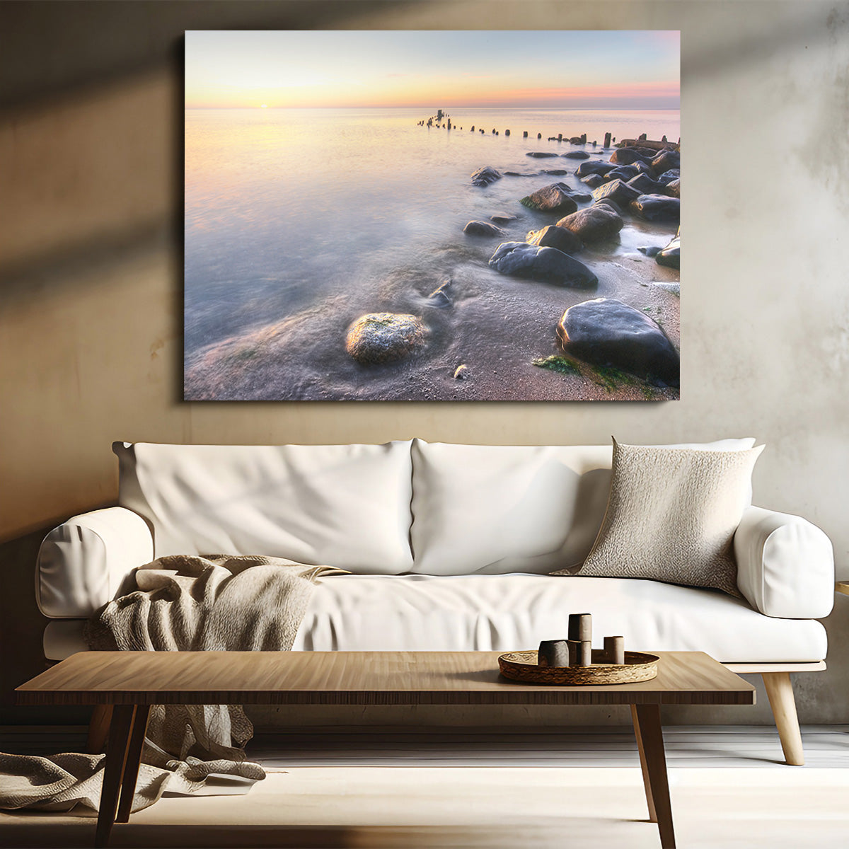 Lake Michigan Shore at Sunrise Wall Art