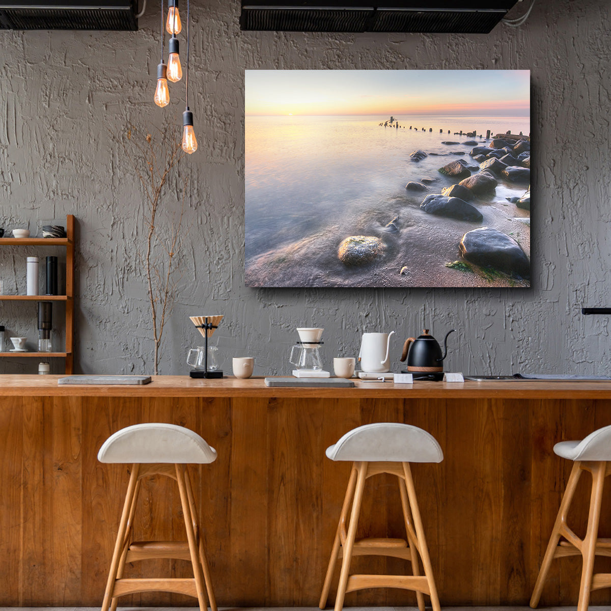 Lake Michigan Shore at Sunrise Wall Art